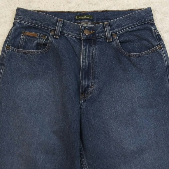 Eddie Bauer Vintage Blue Dark Wash Five Pocket High Rise Button Zip Ankle Jean - Picture 5 of 13